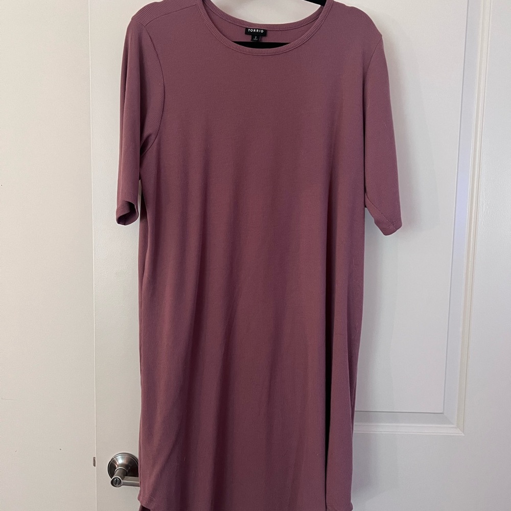 Purple Short Sleeve Dress